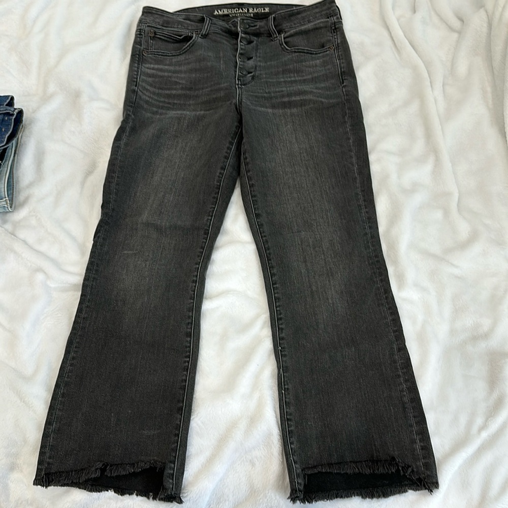 AE vintage wash black ankle jeans